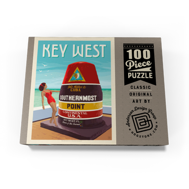 Key West, Florida, Vintage Poster 100 Jigsaw Puzzle box view3