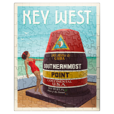 puzzleplate Key West, Florida, Vintage Poster 100 Jigsaw Puzzle
