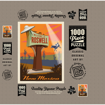 Roswell, New Mexico, Vintage Poster 1000 Jigsaw Puzzle box 3D Modell