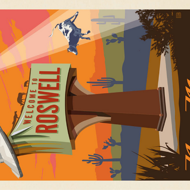 Roswell, New Mexico, Vintage Poster 100 Jigsaw Puzzle 3D Modell