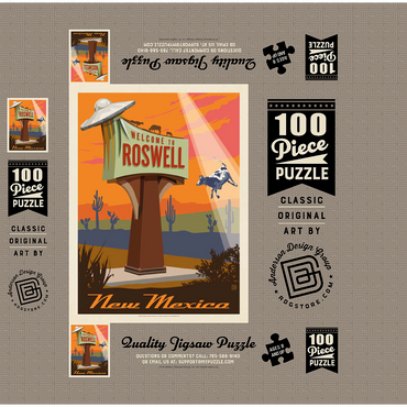 Roswell, New Mexico, Vintage Poster 100 Jigsaw Puzzle box 3D Modell