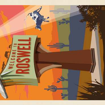 Roswell, New Mexico, Vintage Poster 500 Jigsaw Puzzle 3D Modell