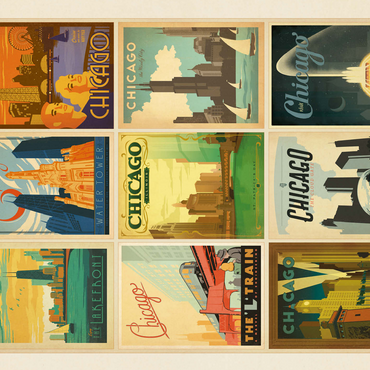 Chicago: Multi-Image Print - Edition 1, Vintage Poster 500 Jigsaw Puzzle 3D Modell