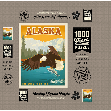 Alaska: Eagle, Vintage Poster 1000 Jigsaw Puzzle box 3D Modell