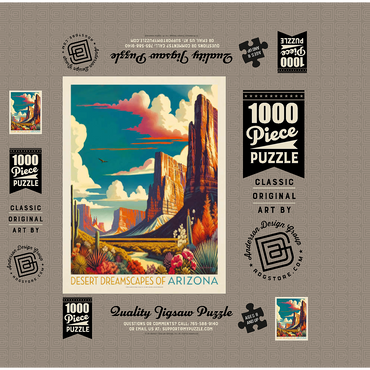 Arizona: Desert Dreamscape, Vintage Poster 1000 Jigsaw Puzzle box 3D Modell