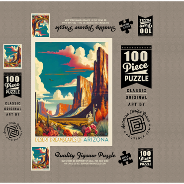 Arizona: Desert Dreamscape, Vintage Poster 100 Jigsaw Puzzle box 3D Modell