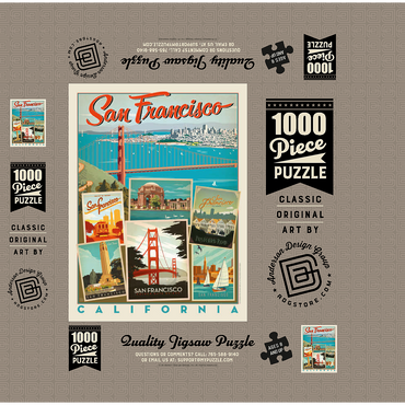 San Francisco: Multi-Image Collage Print, Vintage Poster 1000 Jigsaw Puzzle box 3D Modell