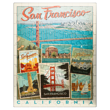puzzleplate San Francisco: Multi-Image Collage Print, Vintage Poster 100 Jigsaw Puzzle