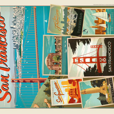 San Francisco: Multi-Image Collage Print, Vintage Poster 100 Jigsaw Puzzle 3D Modell