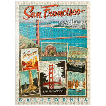 puzzleplate San Francisco: Multi-Image Collage Print, Vintage Poster 500 Jigsaw Puzzle