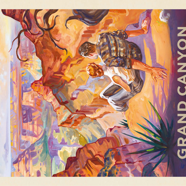 Grand Canyon National Park: A Grand Vista, Vintage Poster 100 Jigsaw Puzzle 3D Modell