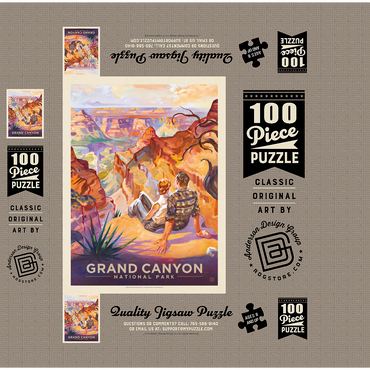 Grand Canyon National Park: A Grand Vista, Vintage Poster 100 Jigsaw Puzzle box 3D Modell