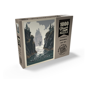 Kenai Fjords National Park: Whale Watching, Vintage Poster 1000 Jigsaw Puzzle box view2