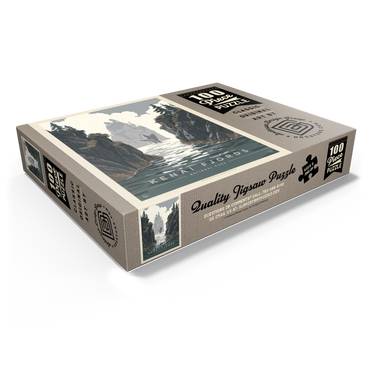 Kenai Fjords National Park: Whale Watching, Vintage Poster 100 Jigsaw Puzzle box view1
