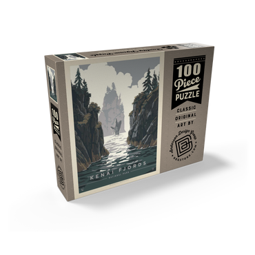 Kenai Fjords National Park: Whale Watching, Vintage Poster 100 Jigsaw Puzzle box view2
