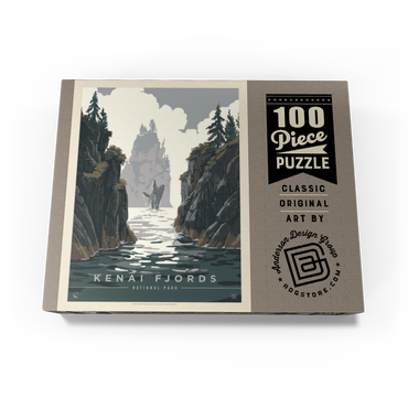 Kenai Fjords National Park: Whale Watching, Vintage Poster 100 Jigsaw Puzzle box view3