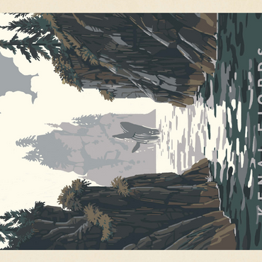 Kenai Fjords National Park: Whale Watching, Vintage Poster 500 Jigsaw Puzzle 3D Modell