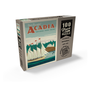 Acadia National Park: Bass Harbor Head, Vintage Poster 100 Jigsaw Puzzle box view2