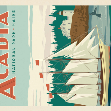 Acadia National Park: Bass Harbor Head, Vintage Poster 500 Jigsaw Puzzle 3D Modell