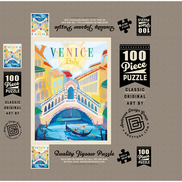 Italy, Venice: (Mod Design), Vintage Poster 100 Jigsaw Puzzle box 3D Modell