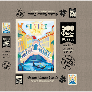 Italy, Venice: (Mod Design), Vintage Poster 500 Jigsaw Puzzle box 3D Modell