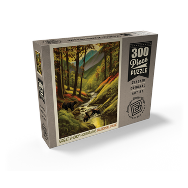 Great Smoky Mountains National Park: Splashing Cubs, Vintage Poster 300 Jigsaw Puzzle box view2
