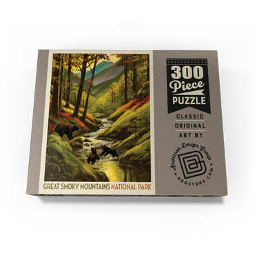 Great Smoky Mountains National Park: Splashing Cubs, Vintage Poster 300 Jigsaw Puzzle box view3