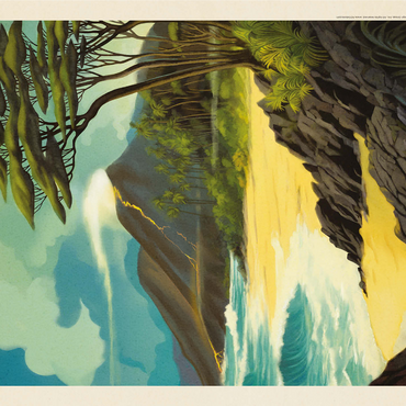 Hawai'i Volcanoes National Park: Lava In The Lagoon, Vintage Poster 1000 Jigsaw Puzzle 3D Modell