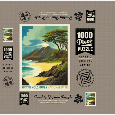 Hawai'i Volcanoes National Park: Lava In The Lagoon, Vintage Poster 1000 Jigsaw Puzzle box 3D Modell