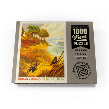 Indiana Dunes National Park: Red-winged Blackbirds, Vintage Poster 1000 Jigsaw Puzzle box view3