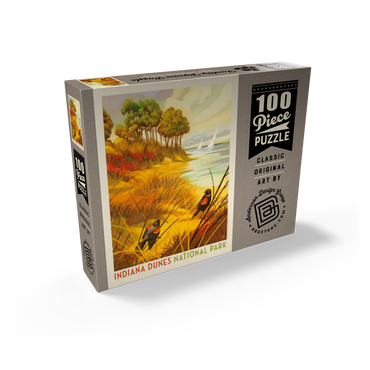 Indiana Dunes National Park: Red-winged Blackbirds, Vintage Poster 100 Jigsaw Puzzle box view2