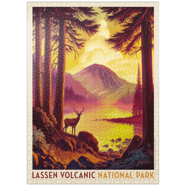 puzzleplate Lassen Volcanic National Park: Morning Mist, Vintage Poster 1000 Jigsaw Puzzle
