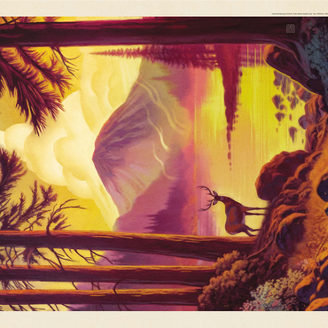 Lassen Volcanic National Park: Morning Mist, Vintage Poster 1000 Jigsaw Puzzle 3D Modell