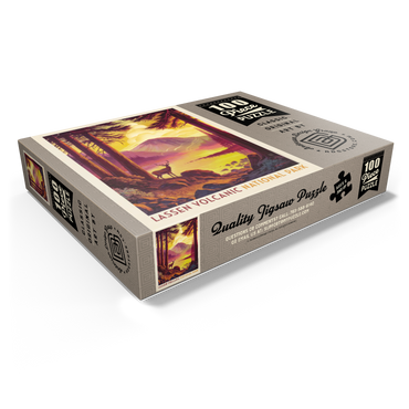 Lassen Volcanic National Park: Morning Mist, Vintage Poster 100 Jigsaw Puzzle box view1