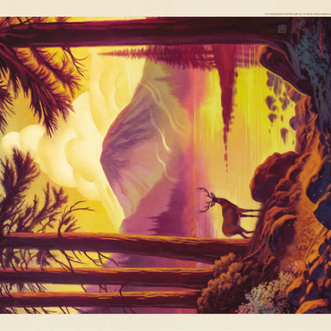 Lassen Volcanic National Park: Morning Mist, Vintage Poster 100 Jigsaw Puzzle 3D Modell