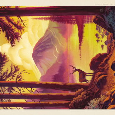 Lassen Volcanic National Park: Morning Mist, Vintage Poster 500 Jigsaw Puzzle 3D Modell