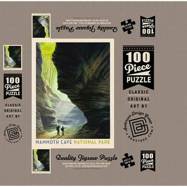 Mammoth Cave National Park: The Light Of Day, Vintage Poster 100 Jigsaw Puzzle box 3D Modell