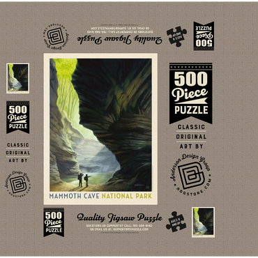 Mammoth Cave National Park: The Light Of Day, Vintage Poster 500 Jigsaw Puzzle box 3D Modell
