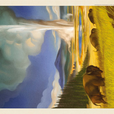 Yellowstone National Park: Wonderland, Vintage Poster 1000 Jigsaw Puzzle 3D Modell