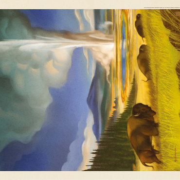 Yellowstone National Park: Wonderland, Vintage Poster 100 Jigsaw Puzzle 3D Modell