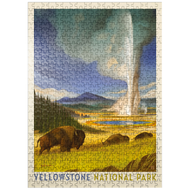 puzzleplate Yellowstone National Park: Wonderland, Vintage Poster 500 Jigsaw Puzzle