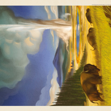 Yellowstone National Park: Wonderland, Vintage Poster 500 Jigsaw Puzzle 3D Modell
