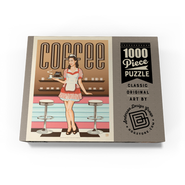 Coffee: Classic American Diner, Vintage Poster 1000 Jigsaw Puzzle box view3