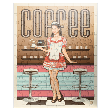 puzzleplate Coffee: Classic American Diner, Vintage Poster 100 Jigsaw Puzzle