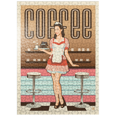 puzzleplate Coffee: Classic American Diner, Vintage Poster 500 Jigsaw Puzzle