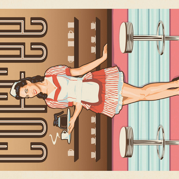 Coffee: Classic American Diner, Vintage Poster 500 Jigsaw Puzzle 3D Modell