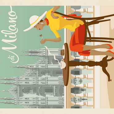 Cappuccino di Milano, Vintage Poster 1000 Jigsaw Puzzle 3D Modell