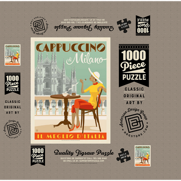 Cappuccino di Milano, Vintage Poster 1000 Jigsaw Puzzle box 3D Modell