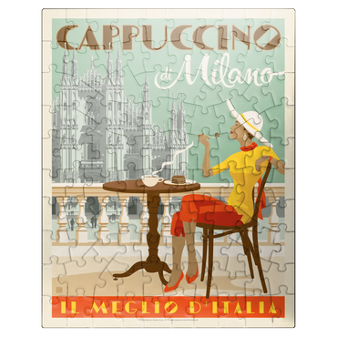 puzzleplate Cappuccino di Milano, Vintage Poster 100 Jigsaw Puzzle