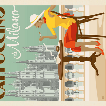 Cappuccino di Milano, Vintage Poster 100 Jigsaw Puzzle 3D Modell